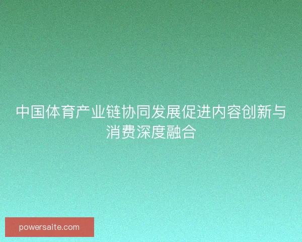 中国体育产业链协同发展促进内容创新与消费深度融合